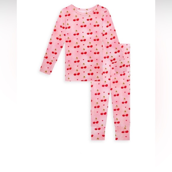 New Posh Peanut Little Girl's Very Cherry 2-Piece Pajama Set - Picture 1 of 1